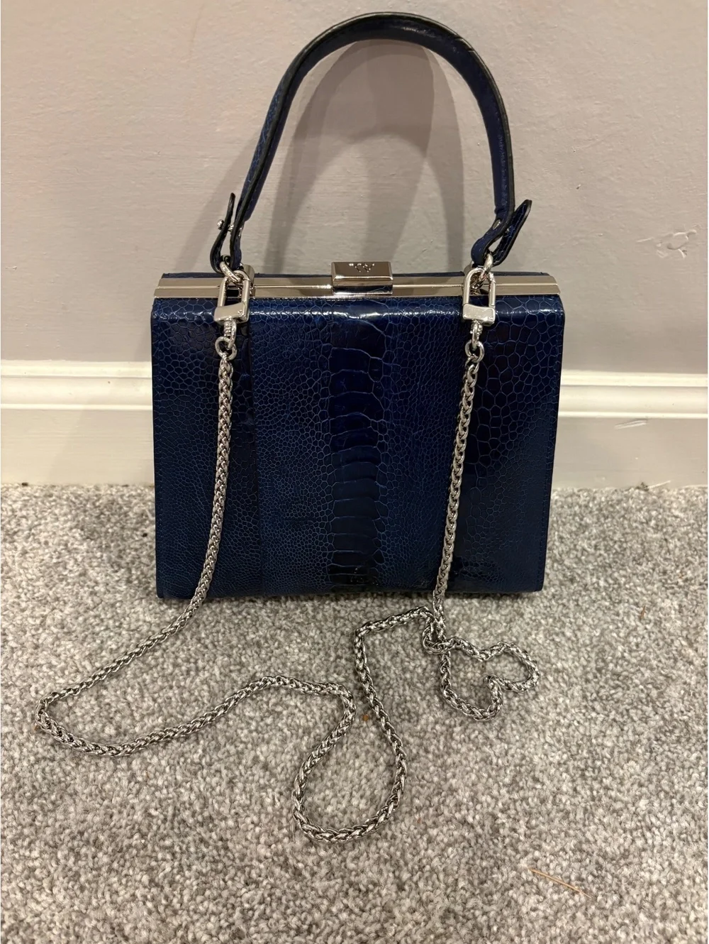 Winklmayr Sophie Blue Ostrich Leather Bag